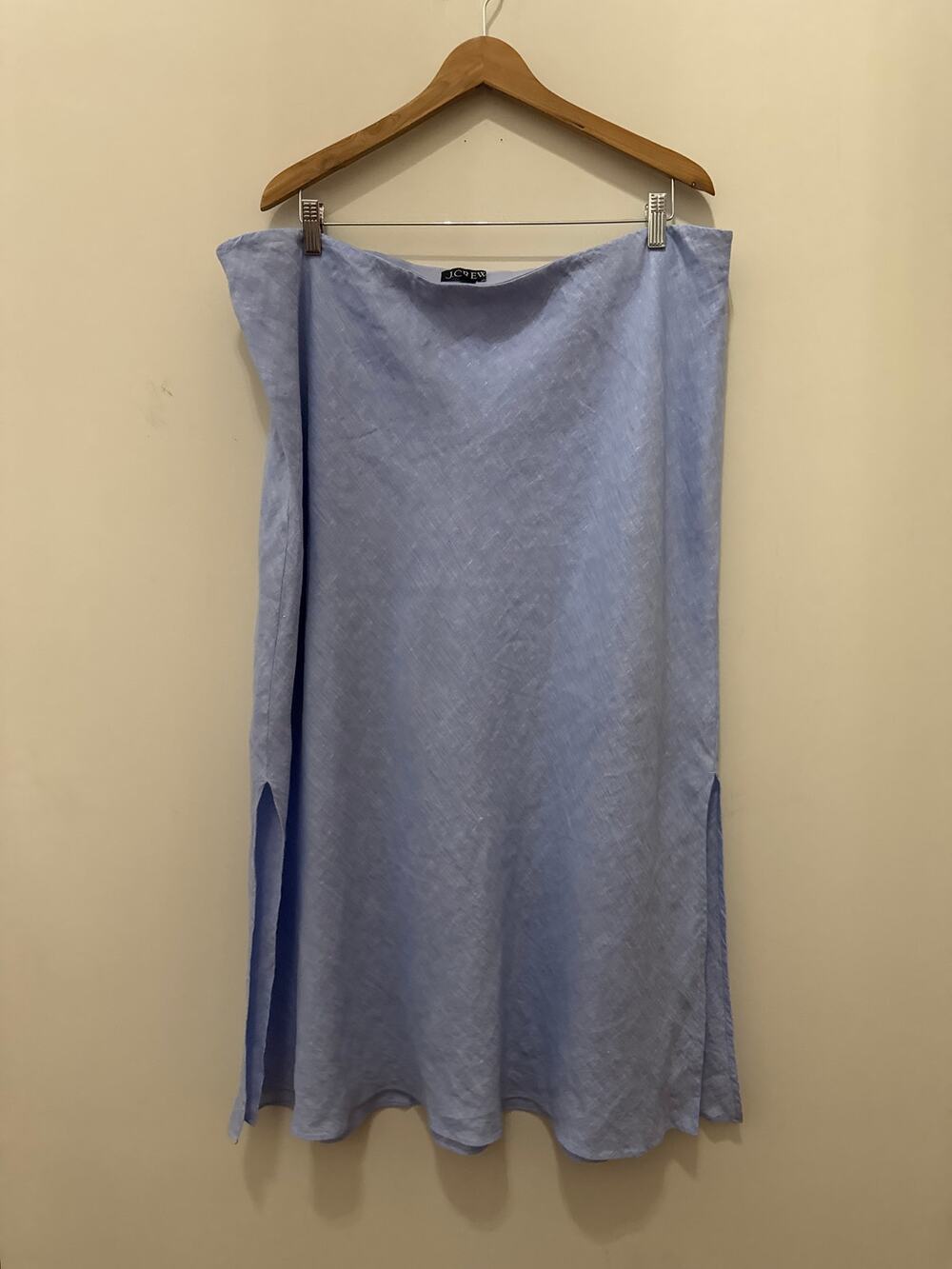 J.Crew Gwyneth Slip Skirt Linen French Blue Cottagecore Preppy Minimalist 2X